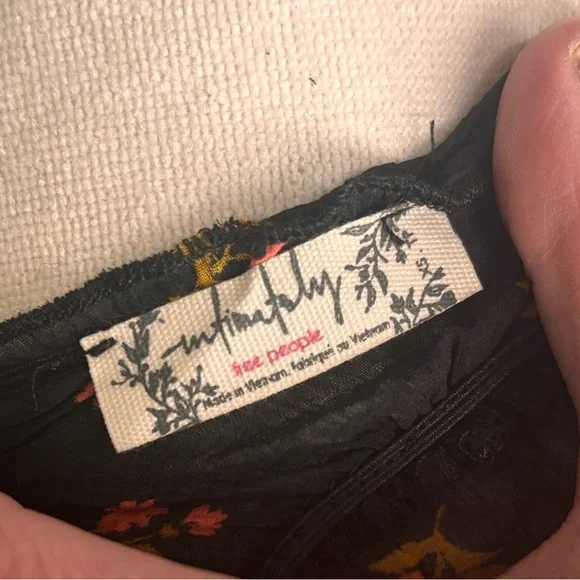 (NWT) Intimately Free People - Black Sheer Floral Ruffle Bodysuit - Picture 6 of 9